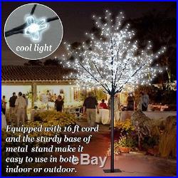 8FT 600L LED Light Tree Cherry Blossom Flower Tree Home Garden Christmas Decor