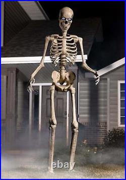 8FT Animated Outdoor Yard Skeleton Decoration, Motion Sensor Eyes Flashing LED