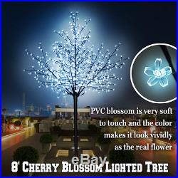 8FT Cherry Blossom Flower Tree 600L LED Light Tree Home Garden Christmas Decor
