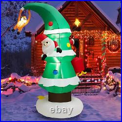 8FT Christmas Inflatable Tree & Santa Claus Yard Decor With Air Blower & LED Light