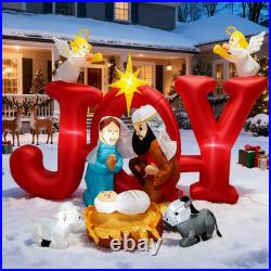 8FT Christmas Inflatables Joy Nativity Scene 2025 NEW LED Outdoor Decoration