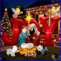 8FT Christmas Inflatables Joy Nativity Scene 2025 NEW LED Outdoor Decoration