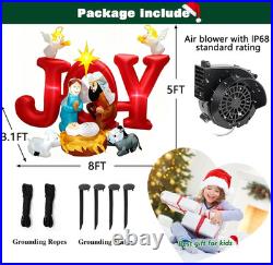 8FT Christmas Inflatables Joy Nativity Scene 2025 NEW LED Outdoor Decoration