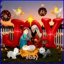 8FT Christmas Inflatables Joy Nativity Scene 2025 NEW LED Outdoor Decoration