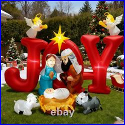8FT Christmas Inflatables Joy Nativity Scene 2025 NEW LED Outdoor Decoration