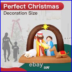 8FT Christmas Inflatables Nativity Set 2025 NEW LED Outdoor Decoration