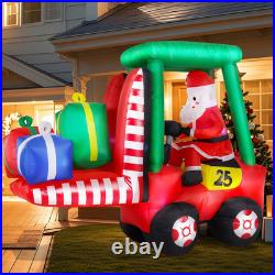 8FT Christmas Inflatables Santa Driving Forklift 2025 NEW LED Outdoor Decoration