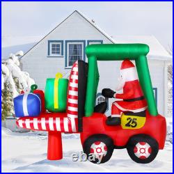 Fork Lift Inflatable 8FT Christmas Inflatables Santa Driving Forklift 2025 NEW LED Outdoor ...