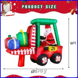 Fork Lift Inflatable 8FT Christmas Inflatables Santa Driving Forklift 2025 NEW LED Outdoor ...