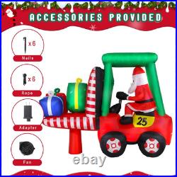 Fork Lift Inflatable 8FT Christmas Inflatables Santa Driving Forklift 2025 NEW LED Outdoor ...