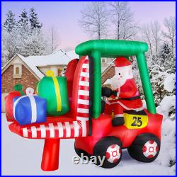 Fork Lift Inflatable 8FT Christmas Inflatables Santa Driving Forklift 2025 NEW LED Outdoor ...