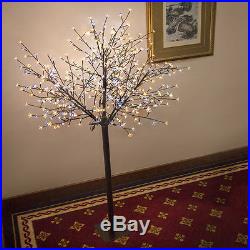 8FT Christmas Tree 600 LED Light Cherry Blossom Flower Tree Warm White Decorate