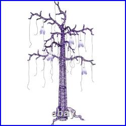 8FT Lighted Black Halloween Tree with Ghost, 355 LED Giant Spooky Tree