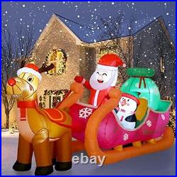 8FT Long Christmas Inflatables Santa Claus Outdoor Decorations Art Deco