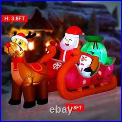 8FT Long Christmas Inflatables Santa Claus Outdoor Decorations Art Deco