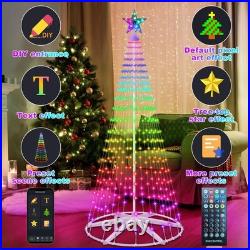 8FT Outdoor Christmas Tree, 388 LEDs RGB Color Changing Smart App Remote Cont