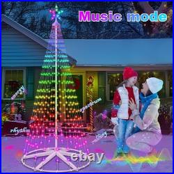 8FT Outdoor Christmas Tree, 388 LEDs RGB Color Changing Smart App Remote Cont
