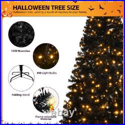 8FT Prelit Artificial Christmas Tree with Remote Control 1450 Branch Tips 550