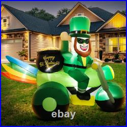 8FT St Patricks Day Inflatables Decoration Leprechaun on Motorcycle, St pats 8FT St Patricks Day Inflatables Decoration Leprechaun on Motorcycle, St pats