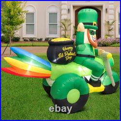 8FT St Patricks Day Inflatables Decoration Leprechaun on Motorcycle, St pats 8FT St Patricks Day Inflatables Decoration Leprechaun on Motorcycle, St pats