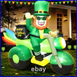 8FT St Patricks Day Inflatables Decoration Leprechaun on Motorcycle, St pats 8FT St Patricks Day Inflatables Decoration Leprechaun on Motorcycle, St pats