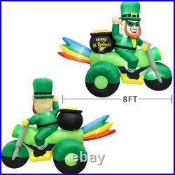 8FT St Patricks Day Inflatables Decoration Leprechaun on Motorcycle, St pats 8FT St Patricks Day Inflatables Decoration Leprechaun on Motorcycle, St pats