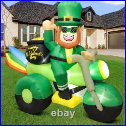 8FT St Patricks Day Inflatables Decoration Leprechaun on Motorcycle, St pats 8FT St Patricks Day Inflatables Decoration Leprechaun on Motorcycle, St pats
