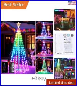 8FT Star Top Christmas Lights 340 LED Color Changing with Remote Timer Control