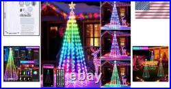 8FT Star Top Christmas Lights 340 LED Color Changing with Remote Timer Control
