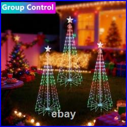 8FT Star Top Christmas Lights 340 LED Color Changing with Remote Timer Control
