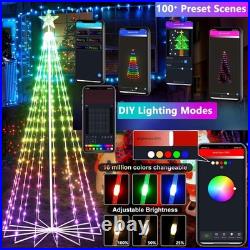 8FT Star Top Christmas Lights 340 LED Color Changing with Remote Timer Control