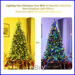 8Ft Pre-Lit Artificial Christmas Tree Hinged with 750 LED Lights & Stand Holiday