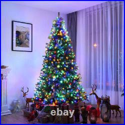 8Ft Pre-Lit Artificial Christmas Tree Premium Hinged with 750 LED Lights & Stand