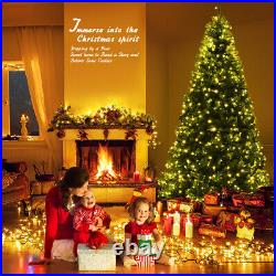 8Ft Pre-Lit Artificial Christmas Tree Premium Hinged with 750 LED Lights & Stand