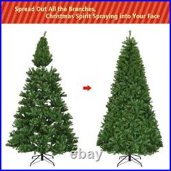 8Ft Pre-Lit Artificial Christmas Tree Premium Hinged with 750 LED Lights & Stand