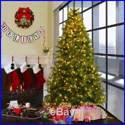 8Ft Pre-Lit Artificial PVC Christmas Tree Spruce Hinged with880 LED Lights & Stand
