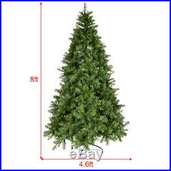 8Ft Pre-Lit Dense PVC Christmas Tree Spruce Hinged with880 LED Lights Decoration