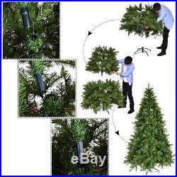 8Ft Pre-Lit Dense PVC Christmas Tree Spruce Hinged with880 LED Lights Decoration