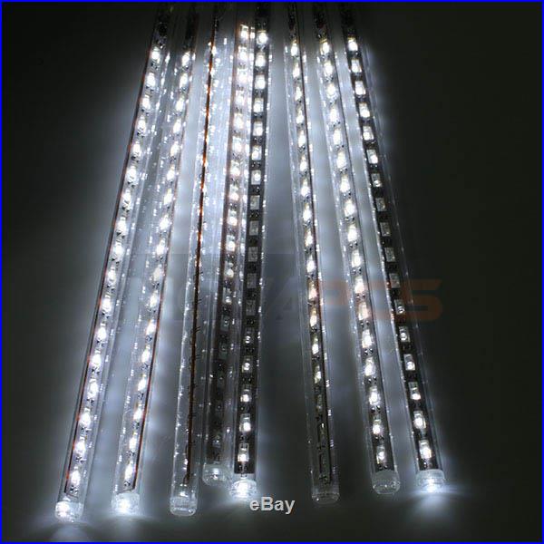 8PCS 30cm 144 LEDs Meteor Shower Rain White Lights String for Wedding Party Xmas