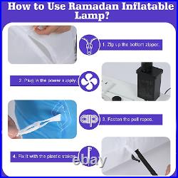 8.20FT Outdoor Inflatable Ramadan Moon Decorations, Waterproof Inflatable Eid Mub