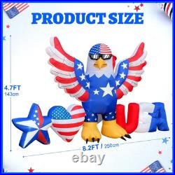 8.2FT Long 4Th of July Inflatables Decoration Patriotic Blow up Bald Eagle with