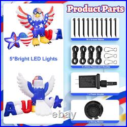 8.2FT Long 4Th of July Inflatables Decoration Patriotic Blow up Bald Eagle with
