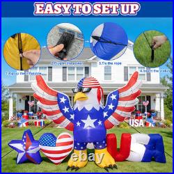 8.2FT Long 4Th of July Inflatables Decoration Patriotic Blow up Bald Eagle with