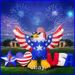 8.2FT Long 4Th of July Inflatables Decoration Patriotic Blow up Bald Eagle with