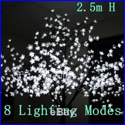 8.2ft 600LED Cherry Blossom Tree Lights Lamp, 8 lighting Modes, Pure White, Outdoor