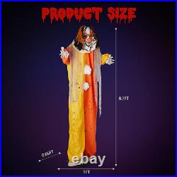 8.2ft Outdoor Red Eyed Clown Halloween Decoration Scary Inflatable Yard Prop
