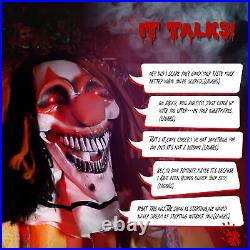 8.2ft Outdoor Red Eyed Clown Halloween Decoration Scary Inflatable Yard Prop