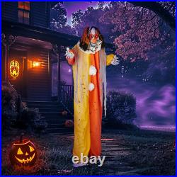 8.2ft Outdoor Red Eyed Clown Halloween Decoration Scary Inflatable Yard Prop