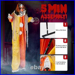 8.2ft Outdoor Red Eyed Clown Halloween Decoration Scary Inflatable Yard Prop