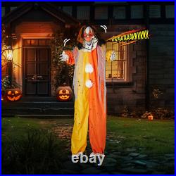 8.2ft Outdoor Red Eyed Clown Halloween Decoration Scary Inflatable Yard Prop
